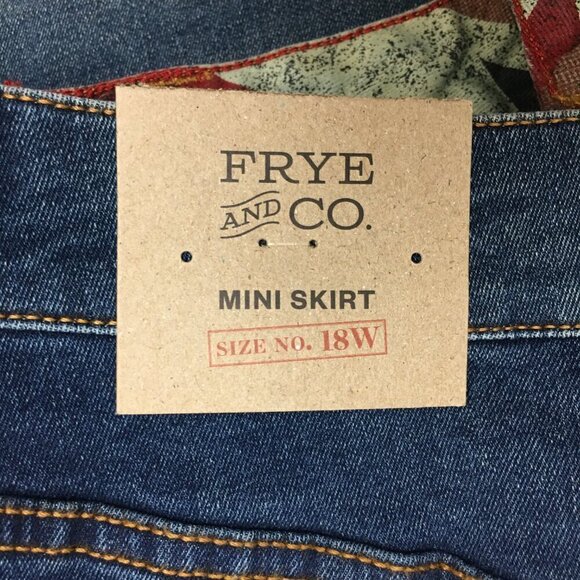 NEW Frye and Co. Women's Mini Denim Jean Skirt Frayed Hem size 18W - Picture 6 of 8